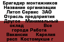 Бригадир монтажников › Название организации ­ Литоп-Сервис, ЗАО › Отрасль предприятия ­ Другое › Минимальный оклад ­ 23 000 - Все города Работа » Вакансии   . Карелия респ.,Костомукша г.